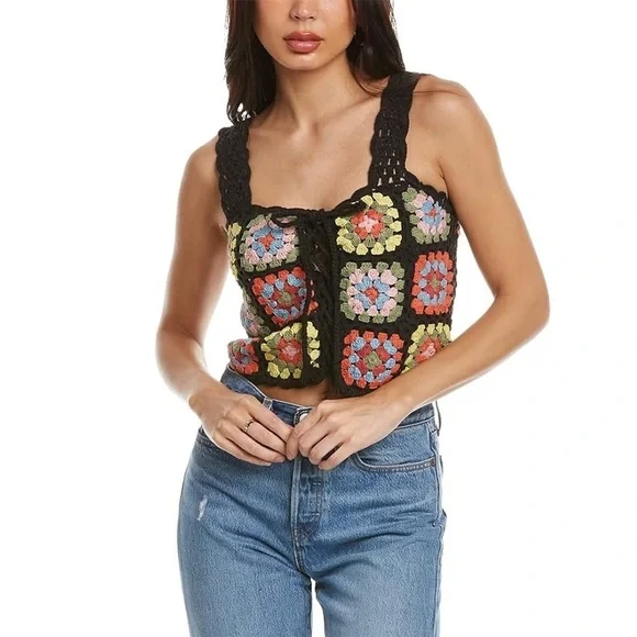 NWT - Walter Baker - Tamara Top - Patchwork Crochet - Picture 2 of 12